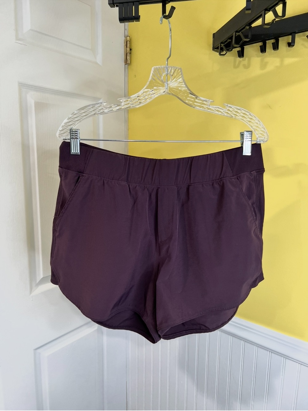 Active USA Plum Performance Shorts with Side Pockets